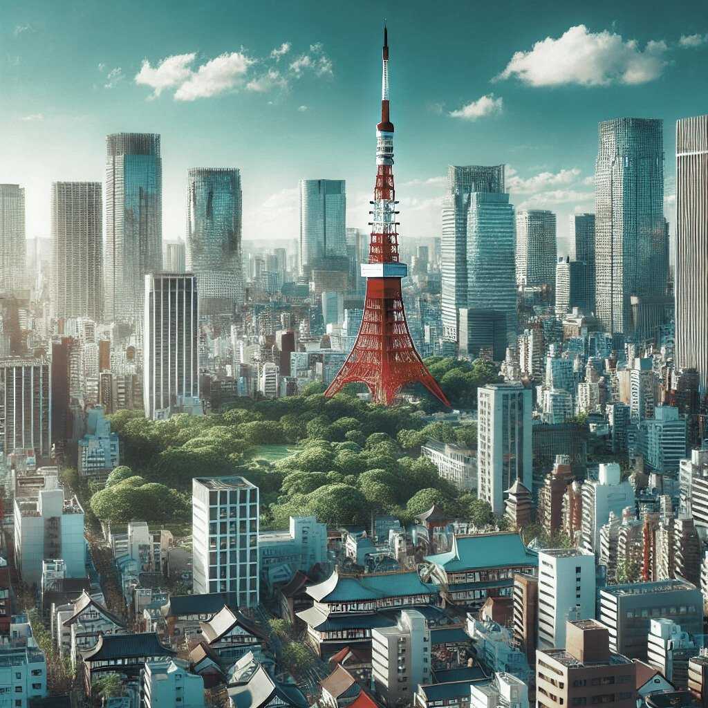Tokyo skyline with Tokyo Tower